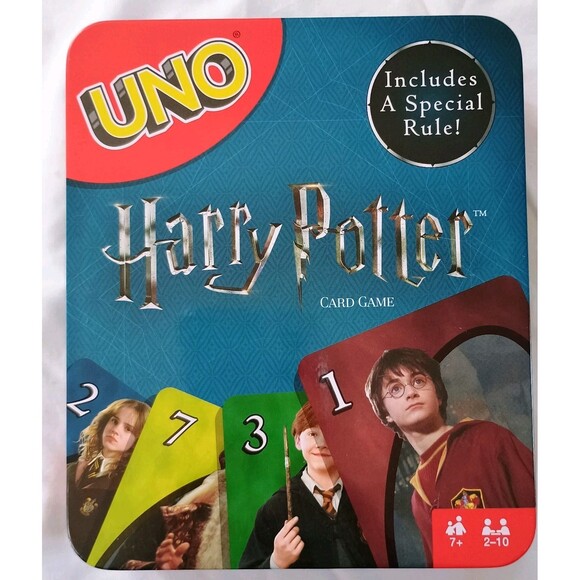 Mattel Other - Mattel UNO Harry Potter Card Game in Tin Metal Box missing 1 card